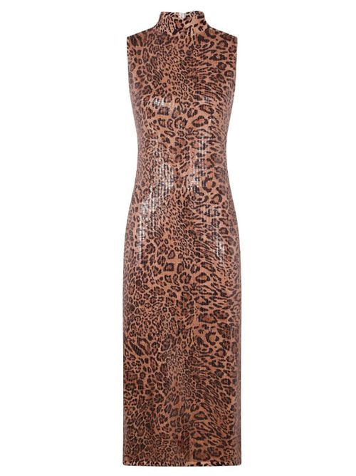 LONGUETTE DRESS ANIMALIER TWIN SET | 252TP361012737 ST.ANIM.COFFEE